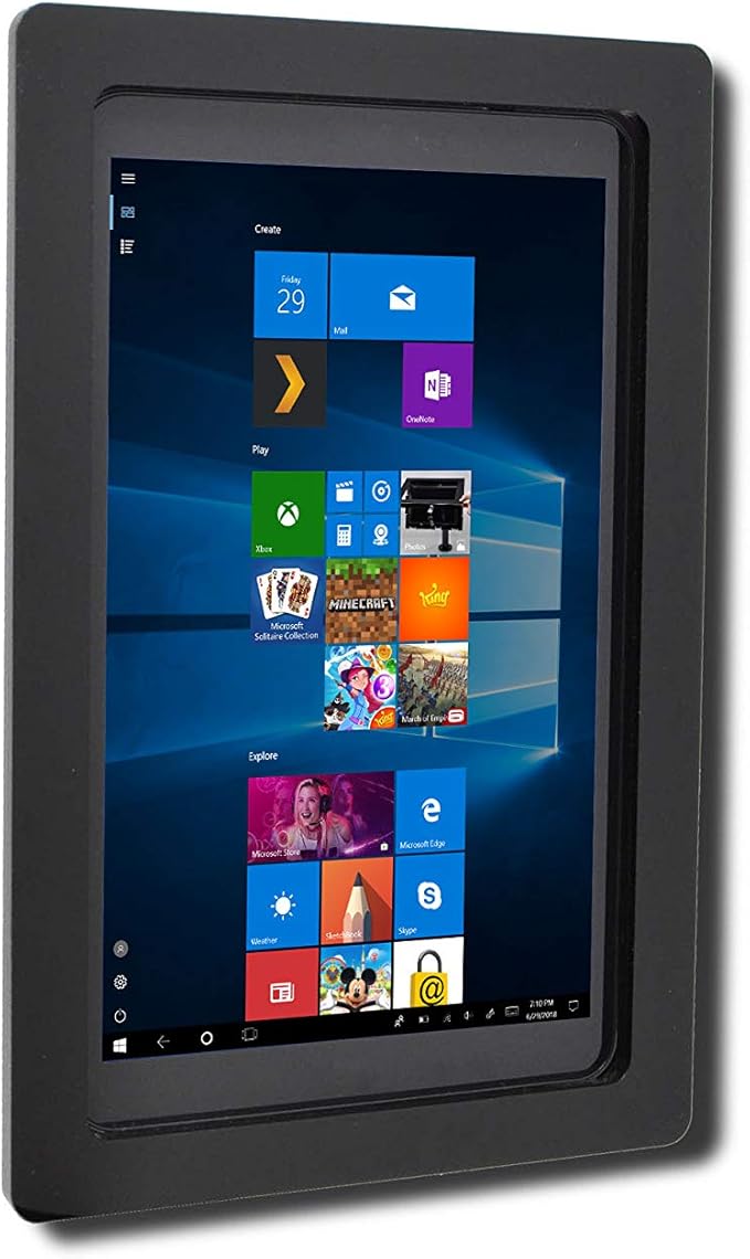 TABcare Anti-Theft Security Acrylic VESA Case for Microsoft Surface 3 with Free Wall Mount (Surface 3, Black)