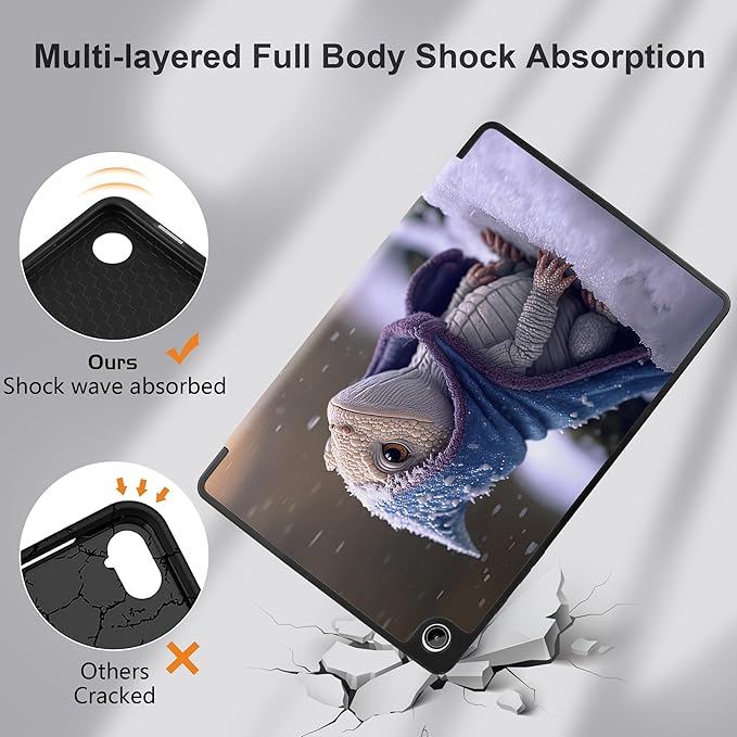 MEEgoodo Case for Samsung Galaxy Tab A9 Plus 11 inch Cover 2024 2023 with S Pen Holder, A9+ Smart Tablet Cases with Leather Trifold Stand+Soft TPU Back Shell+Smart Auto Wake/Sleep, Cute Dragon Cub