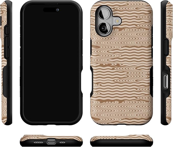 Casely iPhone 17 Case | Mocha Ripple | Brown Waves | Bold Protective Design | Compatible with MagSafe