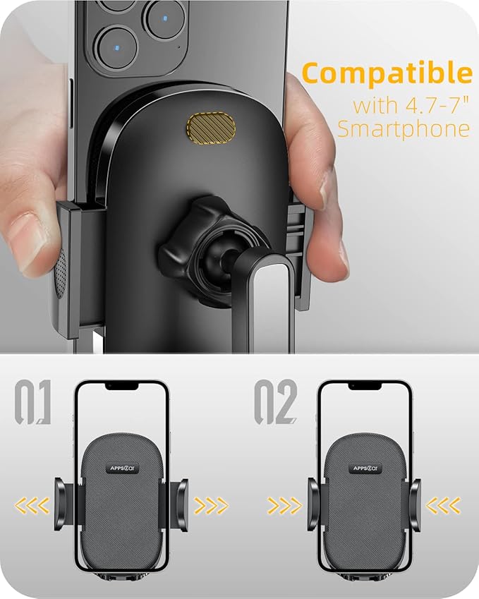 APPS2Car Cell Phone Stand for Desk Adjustable Desktop Phone Stand Thick Case Friendly Cellphone Holder Desk Heavy Duty Phone Cradle for Video Recording Office Home Compatible with 4.7-6.8” Smartphone