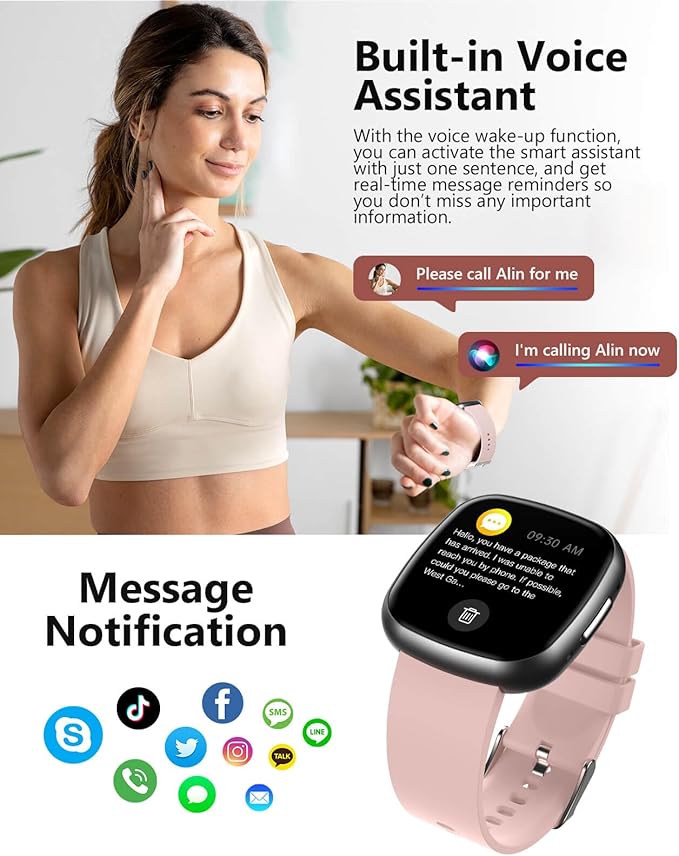 Smart Watch for Women, 1.72" Super Retina HD Display, Fitness Watch with with Sleep Stress, 24/7 Heart Rate HRV Spo2 Monitor, 135 Sports Modes Fitness Tracker, Waterproof Square Watch for Android iOS