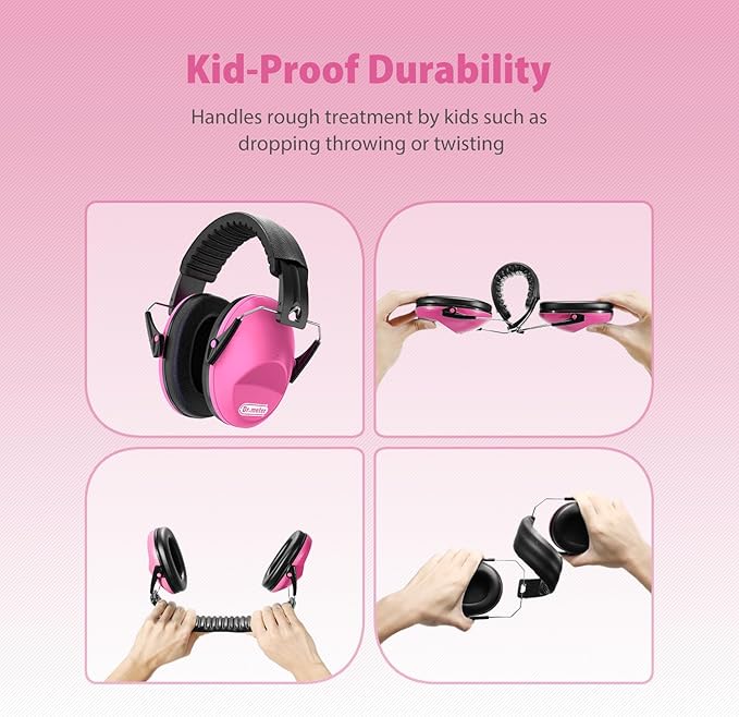 Dr.meter Ear Muffs for Noise Reduction: SNR27.4 Noise Cancelling Headphones for Autism with Adjustable Headband - Kids Ear Protection for Monster Truck, Airplane, Fireworks, Concerts and Kids Autism