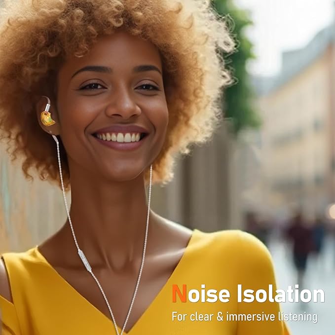 Vibes 202M Wired Earbuds - HiFi in Ear Monitor Headphones - Noise-Isolating Ear Buds w/ Mic - Clear Sound, Deep Bass & Comfort-Fit Gaming Earphones - MMCX to 3.5mm & Silver Plated Cord, Carrying Case