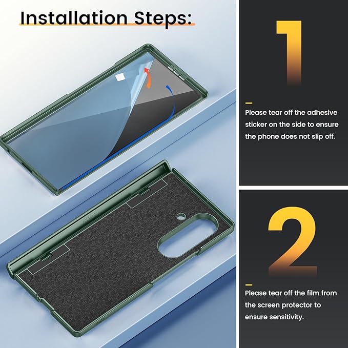 VEGO for Samsung Galaxy Z Fold 7 Case with Hinge Protection, Full-Body Case Built-in Privacy Screen Protector & Slide Camera Cover & Rotat Ring Stand Shockproof Hard Phone Case for Galaxy Fold 7-Green