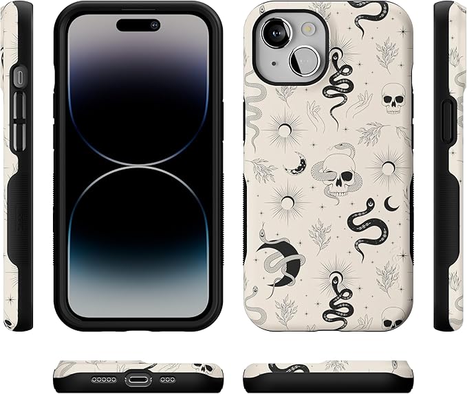 Casely iPhone 14 Case | No Further Explanation | Snakes & Skulls | Compatible with MagSafe | Bold Protective Design