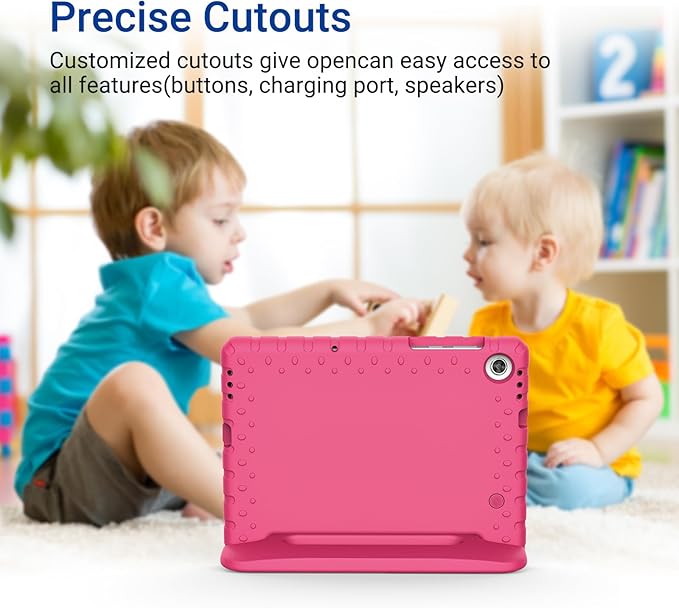 Kids Case for Lenovo Tab M10 HD 2nd Gen 10.1 Inch 2020 Released(TB-X306X/TB-X306F), Kid-Friendly Shockproof Lightweight EVA Handle Stand Cover for Lenovo Tab M10 HD 2nd Gen 10.1", Rosered