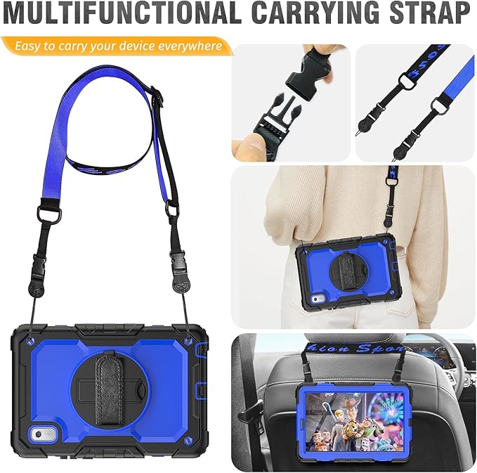 HXCASEAC Case for Lenovo Tab M9 2024/2023 (TB-310FU), with Screen Protector/Rotating Hand Strap/Sturdy Stand, Protective Cover for Lenovo M9 Tablet Case 9 inch, Blue