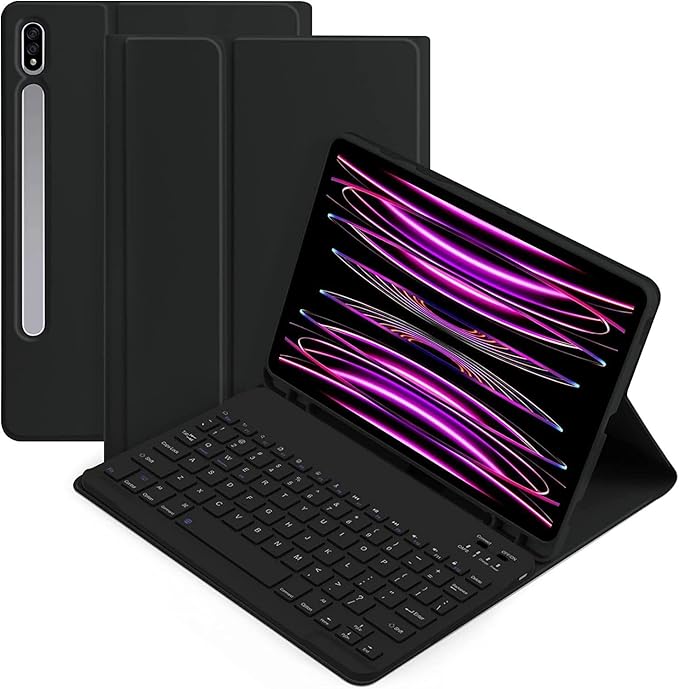 Backlit Keyboard for Galaxy Tab S9 FE+ 12.4″/ Tab S10+ / Tab S9+ / Tab S8+/S7+/S7 FE 12.4 inch Keyboard Case with Mouse, Magnetic Detachable Backlight Color Keyboard,Pink+White