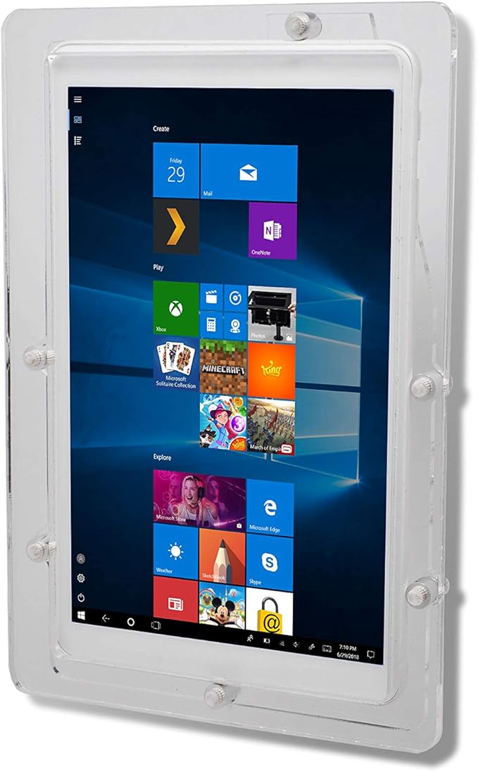 TABcare Anti-Theft Security Acrylic VESA Case for Microsoft Surface Pro 3 4 5 6 7 Tablet with Free Wall Mount (Surface Pro 3/4/5/6/7, White)