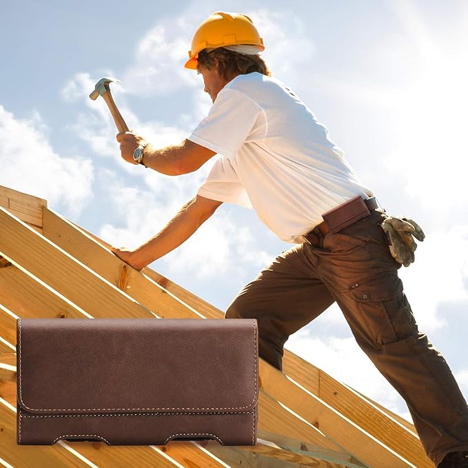 BECPLT for Galaxy S25 Ultra S24+ S23 Ultra Holster Leather Carrying Cell Phone Holder Belt Clip Holster Case Pouch Brown