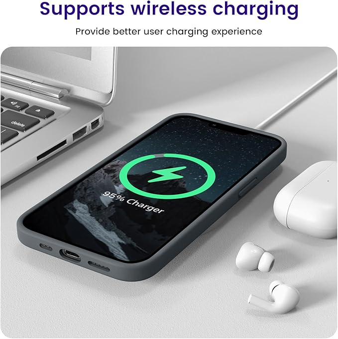 OTOFLY Designed for iPhone 14 Case, Silicone Shockproof Slim Thin Phone Case for iPhone 14 6.1 inch (Space Gray)