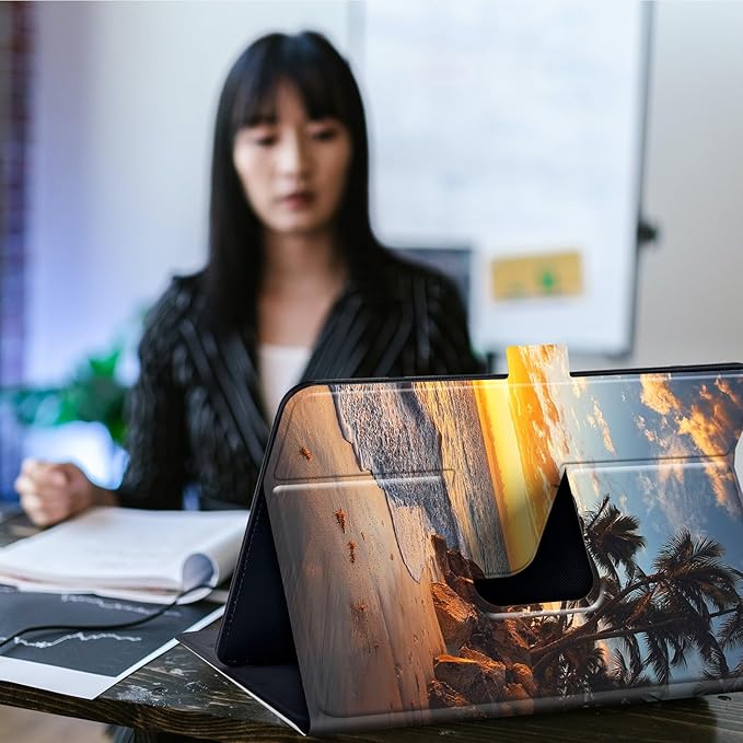 Case for Lenovo Tab P11 Pro Gen 2 11.2" 2022,Mxfdegf 360 Degree Rotating Stand and Magnetic Closure Case for 11.2 inch Lenovo Tab P11 Pro 2nd Generation,Sunset Beach