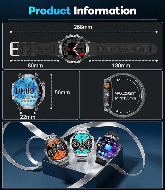 LIGE Smart Watch for Men Answer/Make Call for Android iOS, 1000mAh Battery/Flashlight, 1.85'' HD Military Smartwatch with 100+ Sports Modes, Heart Rate Sleep Monitor, IP68 Waterproof Fitness Tracker