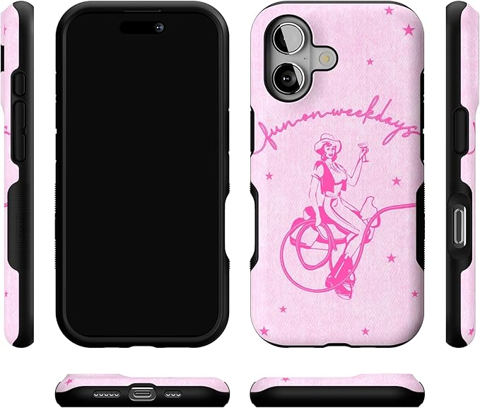 Casely iPhone 17 Case | Denim Cowgirl | Fun on Weekdays | Bold Protective Design | Compatible with MagSafe