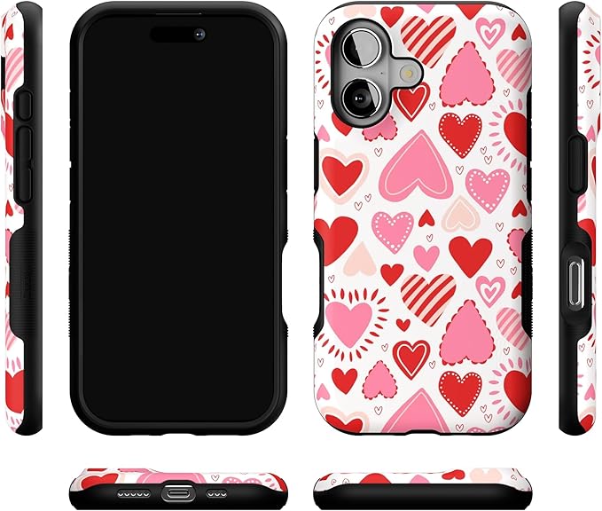 Casely iPhone 17 Case | Love Struck | Heart Stickers | Bold Protective Design | Compatible with MagSafe