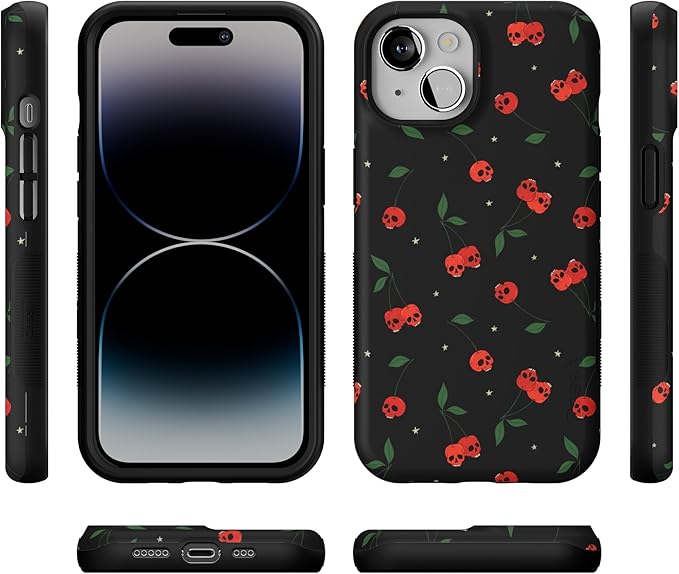 Casely iPhone 14 Case | Sweet Revenge | Cherry Skulls | Compatible with MagSafe | Bold Protective Design