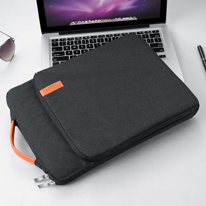 16 15.6 15.4 15 Inch Laptop Sleeve Waterproof Shockproof Case Notebook Bag Compatible with MacBook Pro 16/15/ Surface Laptop 15/ Surface Book 2 15, Dell HP Lenovo Acer Asus Samsung - Black