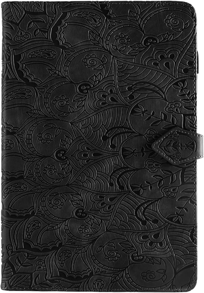 Vine Funda para for Samsung Galaxy Tab A 10.1 2019 SM-T510 T515, Soft Touch Premium Faux Leather Made with Card Slots, Water-Proof Precise Cutouts Compatible with Samsung Tab A 2019 Case Black