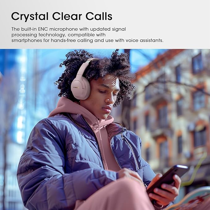 Bluetooth Headphones Over Ear, 80H Playtime Wireless Headphone with 3 EQ Modes, Built-in Mic, Deep Bass, HiFi Stereo Foldable Wireless Headset for iPhone PC Travel Workout Office (Pink)