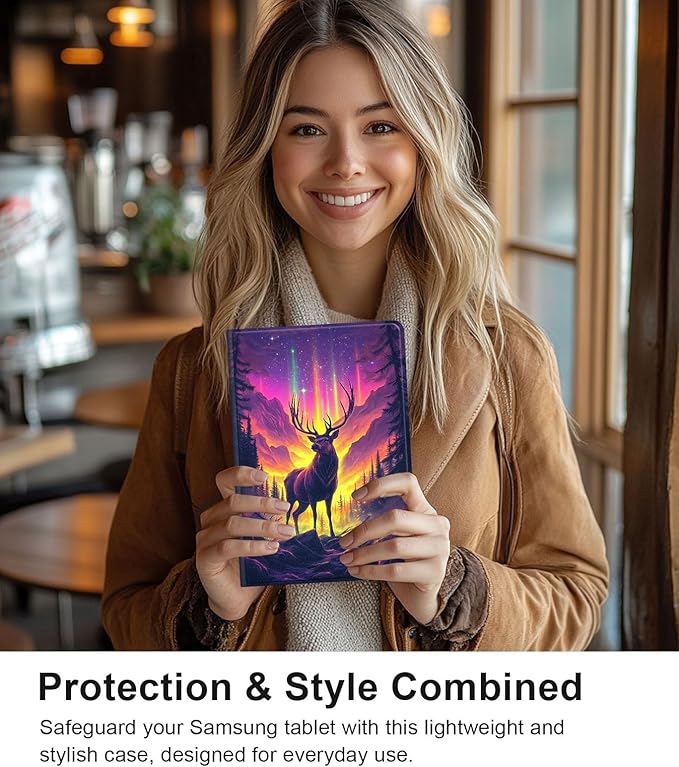 Case for Samsung Galaxy Tab S10 FE/ S9 FE 5G 10.9 Inch/Tab S9 11 Inch, Slim PU Leather Stand Cover with Auto Wake/Sleep, Multi-Angle Viewing & Shockproof, Majestic Stag