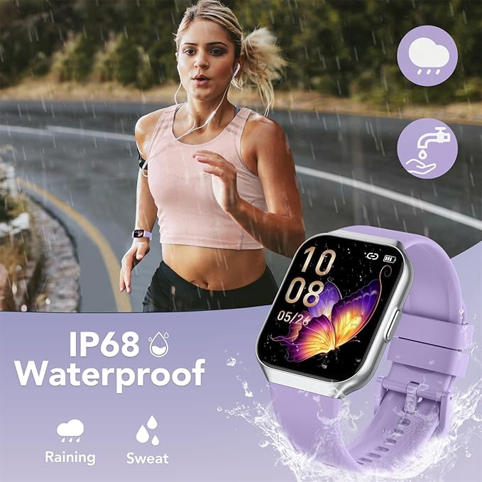 Smart Watch for Men Women (Answer/Make Call), 1.96" HD Smartwatch Fitness Activity Tracker, 110+ Sports IP68 Waterproof, Heart Rate/Sleep Monitor/Pedometer/Calories, Fitness Watch for Android iOS