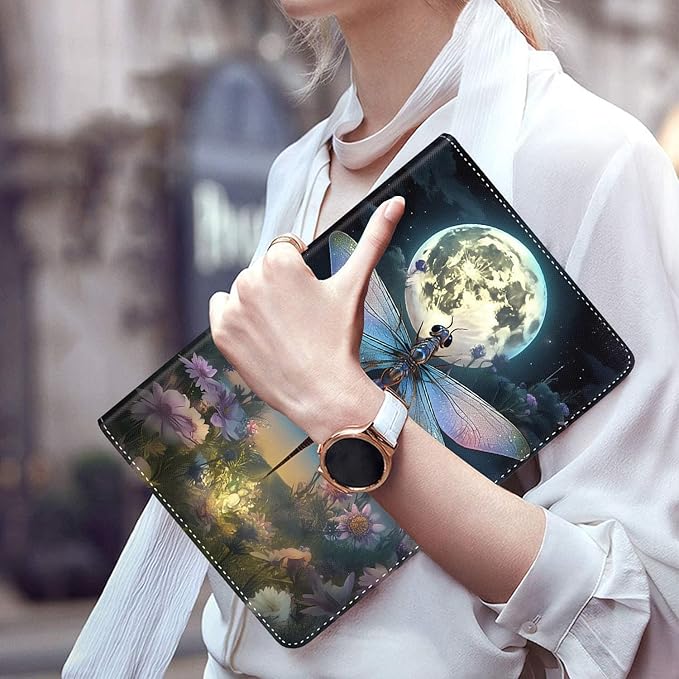 Case for Galaxy Tab A9 Plus , Auto Sleep/Wake Multi-Angle Viewing Slim Folio Stand Cover for Samsung Galaxy Tab A9+/A9 Plus 11 Inch 2023 (SM-X210/X216/X218), Dragonfly Moon