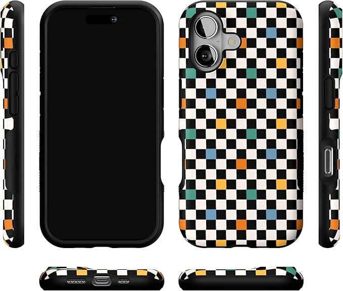 Casely iPhone 17 Case | Old Skool | Retro Checkerboard | Bold Protective Design | Compatible with MagSafe