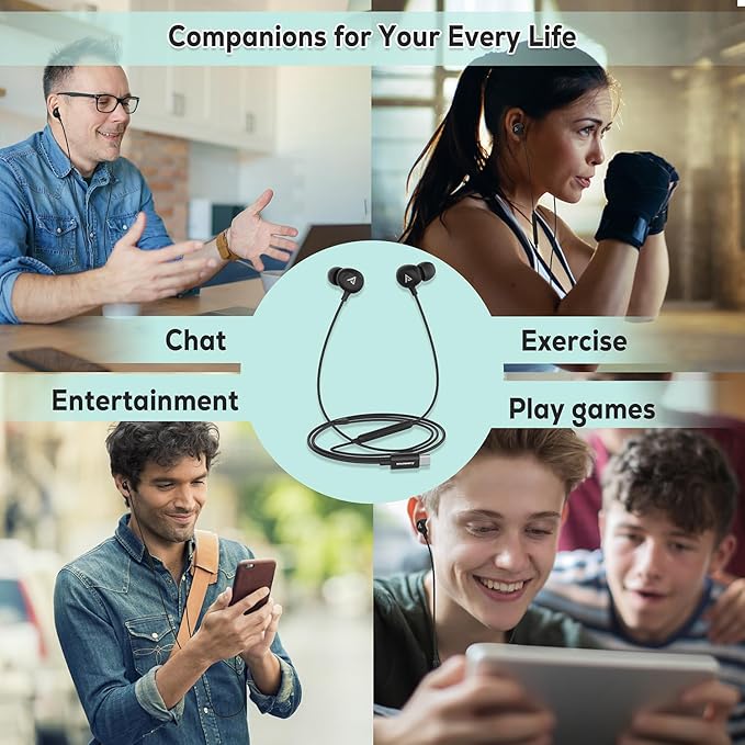 USB C Headphones for iPhone 16/15 Pro Max Wired Earbuds in-Ear Type C Built-in HD Microphone Volume Control Earphones for Samsung Z Flip 5 4 Galaxy S23 S21 A53 A54 Pixel 8 7 Pro, Black