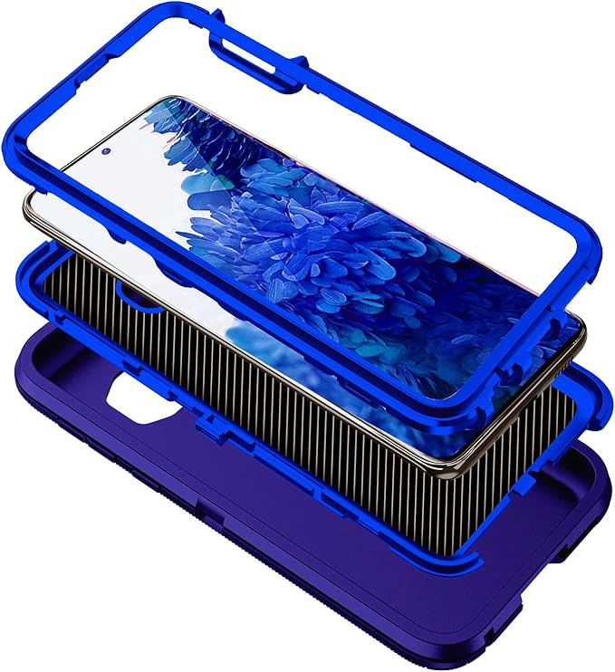 for Galaxy S20 FE 5g Case,Shockproof Dropproof Dustproof 3-Layer Full Body Protection Rugged Heavy Duty High Impact Hard Cover Case for Galaxy S20 FE 6.5 inch,Dark Blue