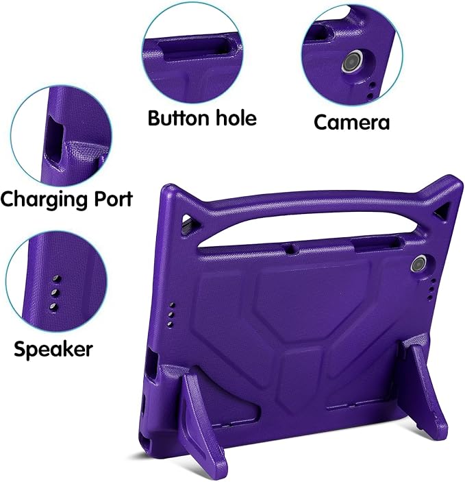 Kids Case for Samsung Galaxy Tab A9 Plus 11inch 2023, Lightweight Durable Shockproof Samsung Galaxy Tab A9+ Cover with Handle,Build-in Kickstand for Kids (Purple)