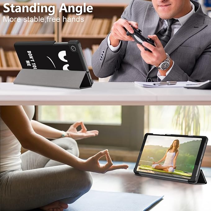 Case for Lenovo Tab M8 4th Gen 2023, Folding Folio Ultra-Thin PU Leather Stand Case Cover for Lenovo Tab M8 4th Gen TB-300FU Don't Touch Me