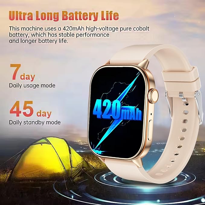 LAKEYLOYI Smart Watches for Men Women Answer Make Calls HD Smartwatch for iOS Android Phones Activity Fitness Tracker Smartwatches with Heart Rate/Sleep Monitor Pedometer Waterproof,Black (Gold)