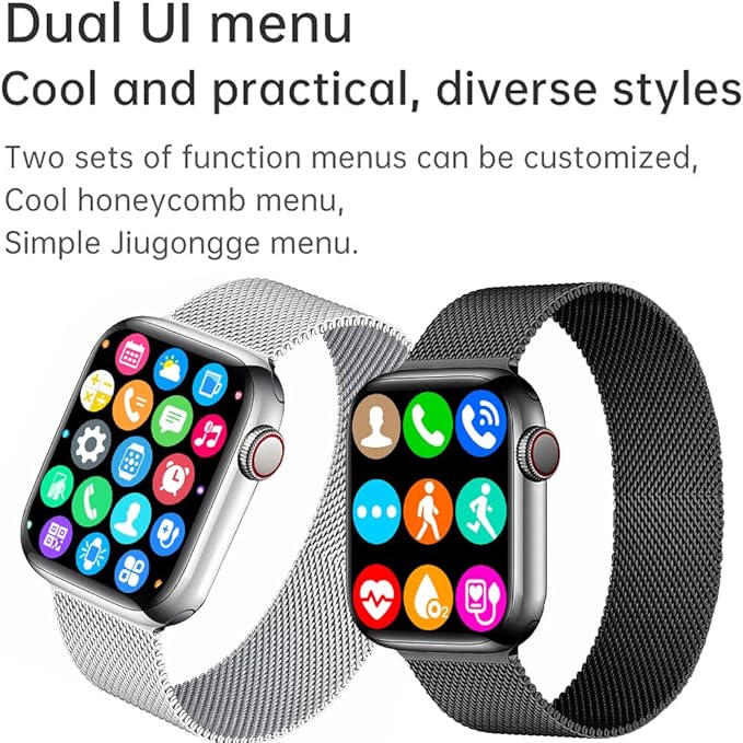 Smart Watch for Android iOS Phones Compatible iPhone Samsung, 2.09'' Fitness Activity Tracker Watch with Bluetooth Call/SMS/Sleep Monitor/Pedometer Smartwatch for Men Women with 2 Bands (White)