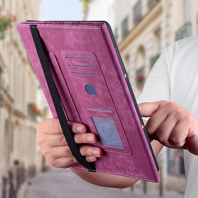 Case for Samsung Galaxy Tab A 10.1 2019 (SM-T510/T515), Slim PU Leather Folio Cover with Multi-Angle Stand and Pen Holder, Rose