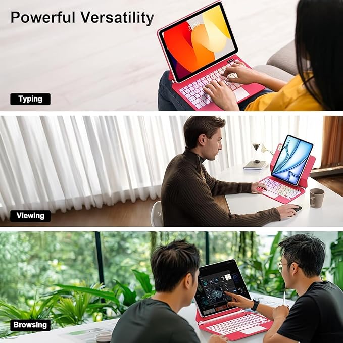 Keyboard Case for iPad Air 13 inch (M3 2025/M2, 2024),iPad Pro 12.9 inch (3/4/5/6th Gen),Magic-Style Magnetic – Floating Cantilever Stand – Backlit Keyboard Case with Multi-Touch Trackpad