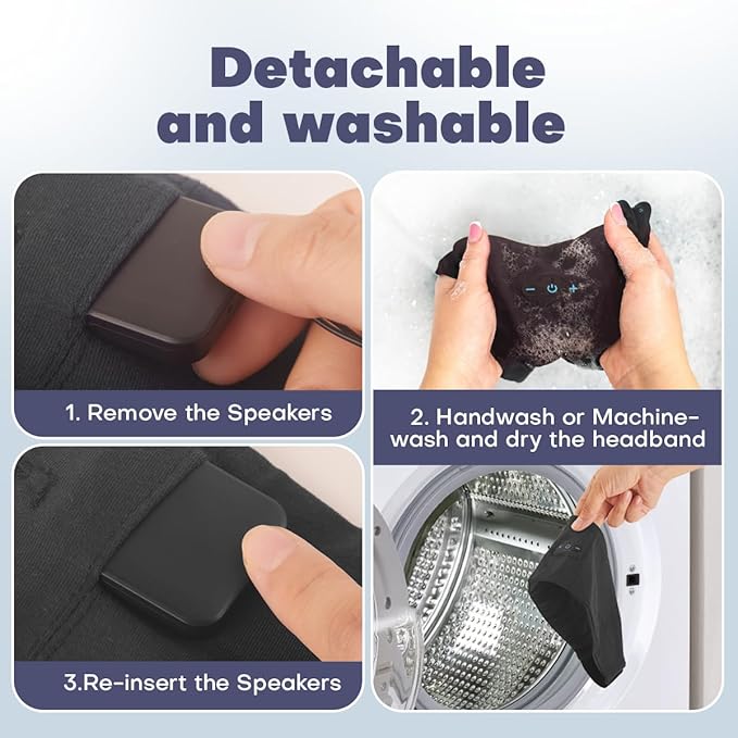 Sleep Headphones Bluetooth Headband for Side Sleeper, 17 Hours Playtime, Wireless Headband Headphones with HD Stereo Speakers for Workout,Running,Yoga, Ideal Gifts for Men, Women, Teens, Black