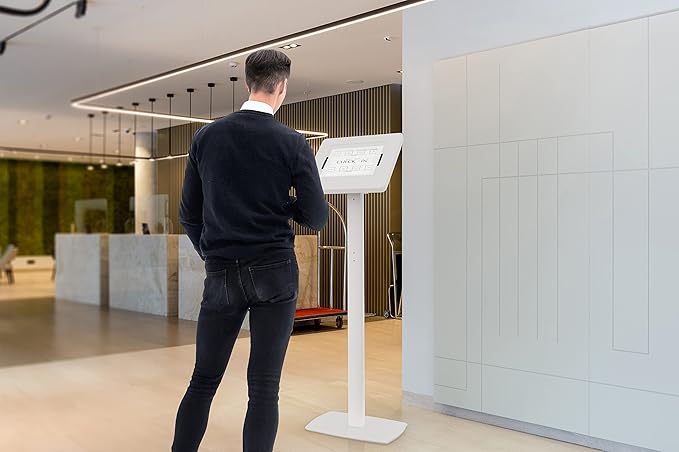 Thin Floor Stand - CTA Tall Standing 360 Degree Kiosk Display Tablet Holder - Charger Access & Lock - for iPad Pro 13-inch (M4), iPad Pro 12.9-inch, iPad Air 13-Inch (M3 / M2)