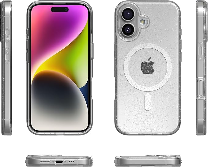 Casely iPhone 17 Case | Clear Skies | Clear Shimmer | Compatible with MagSafe | Classic Ultra Slim Design