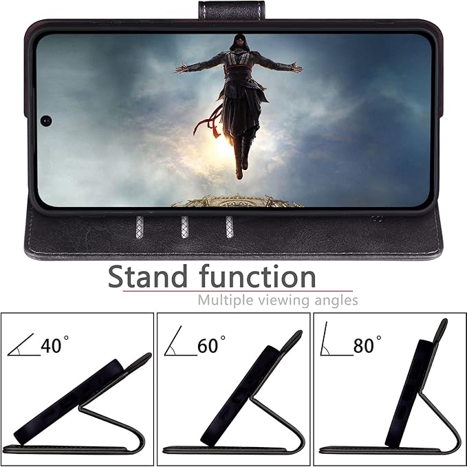 SUANPOT for Samsung Galaxy S24 5G Wallet case with RFID Blocking Credit Card Holder,Flip Book PU Leather Protective Cover Women Men for Samsung S24 Phone case Black