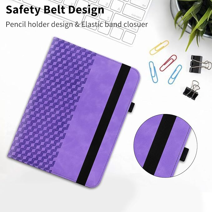 Case for Samsung Galaxy Tab A9 Plus 11" 2023 (SM-X210/X216/X218),360 Degree Rotating PU Leather Folio Protective Case with Auto Sleep/Wake,Card Holder&Shoulder Strap for Woman Man,Purple