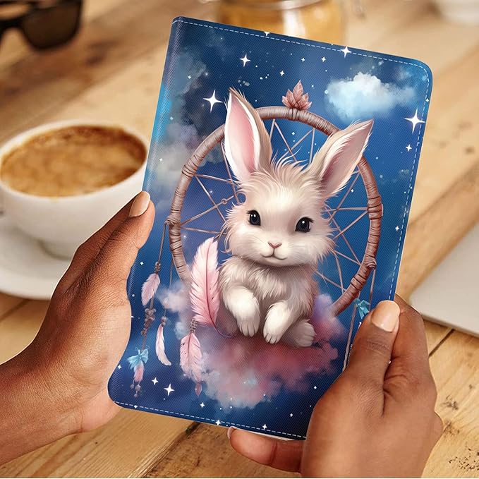 Case for Samsung Galaxy Tab A 10.1 2019 (SM-T510/T515/T517), Slim Lightweight PU Leather Stand Cover with Auto Wake/Sleep for Galaxy Tab A 10.1 Inch, Dream Catcher Rabbit