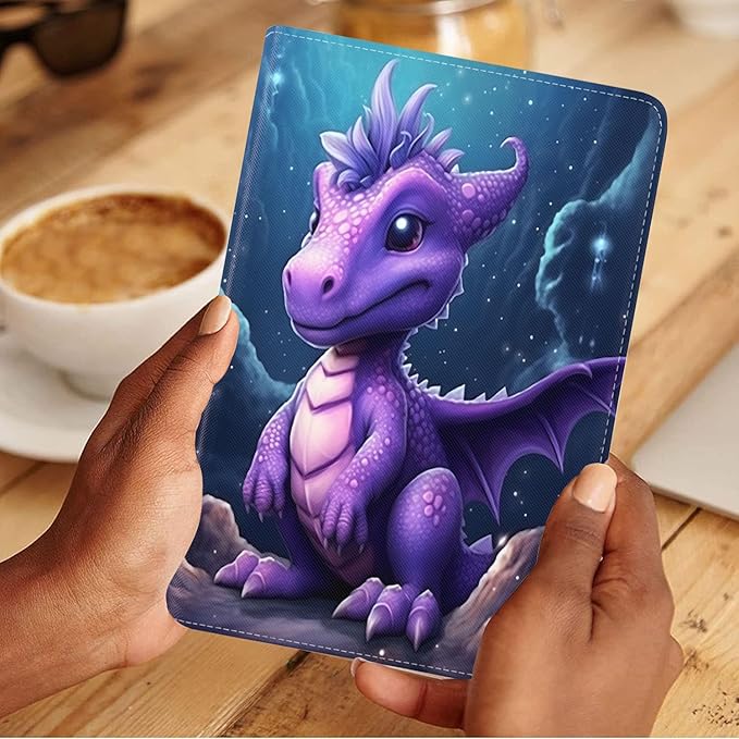 Case for Samsung Galaxy Tab S10 Lite / S10 FE / S9 FE 10.9-Inch / S9 11-Inch, Slim Lightweight PU Leather Stand Cover with Auto Wake/Sleep, Cute Blue Little Dinosaur