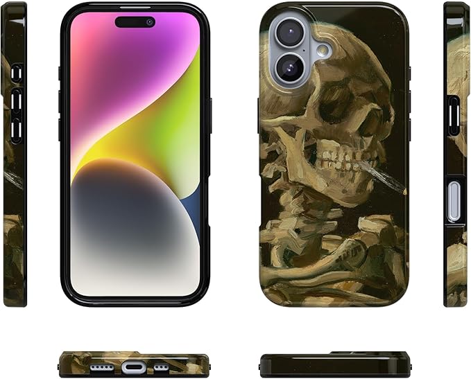 Casely iPhone 17 Case | Van Gogh | Head of a Skeleton with a Burning Cig | Compatible with MagSafe | Classic Ultra Slim Design