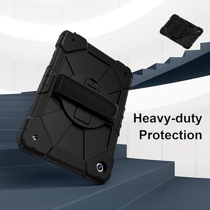 for Samsung Galaxy Tab A9 Plus 11 Inch 2023 (SM-X210/X216/X218), Heavy Duty Hard PC Soft Silicone Rugged Protective Kickstand Shoulder Strap Handle Grip Case for Samsung A9 Plus 11 Inch 2023