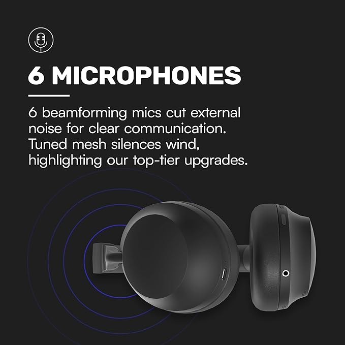 Raycon Pro Headphones with 60 Hours of Battery, 6 Microphones, Active Noise Cancellation, Awareness Mode, Multipoint Connectivity (Silk White)