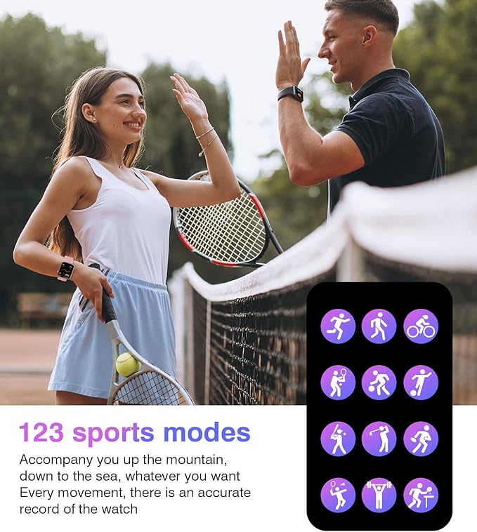 Smart Watch with Bluetooth Call Answer/Dial for Men Women,1.9'' HD Full Touch Screen Fitness Tracker, Smartwatch with Heart Rate Blood Pressure Blood Oxygen Sleep Monitor for Android and iPhone Black