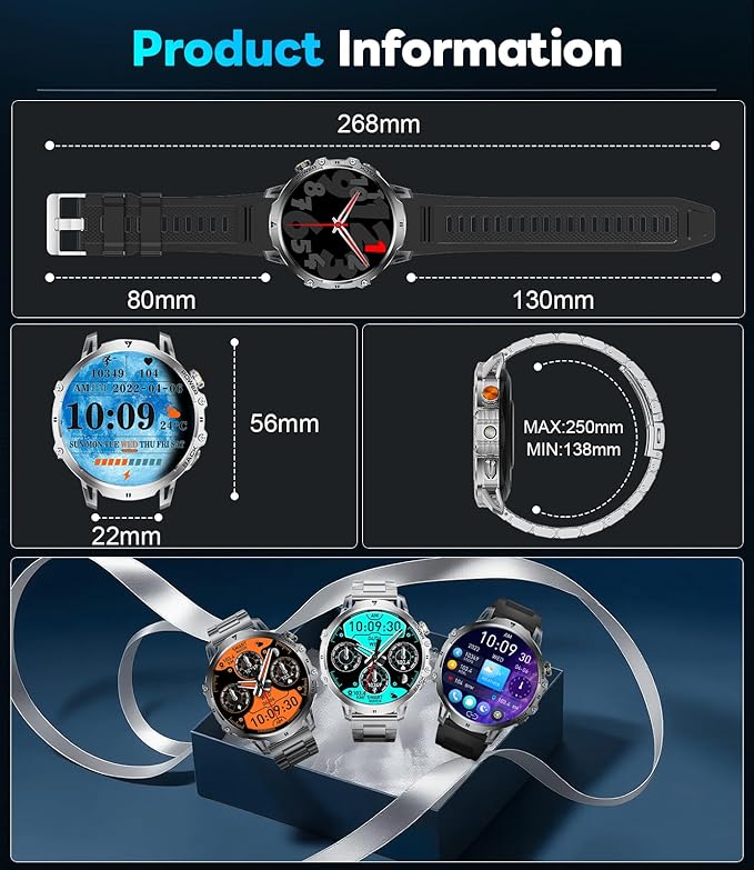 LIGE Smart Watch for Men Answer/Make Call for Android iOS, 1000mAh Battery/Flashlight, 1.85'' HD Military Smartwatch with 100+ Sports Modes, Heart Rate Sleep Monitor, IP68 Waterproof Fitness Tracker
