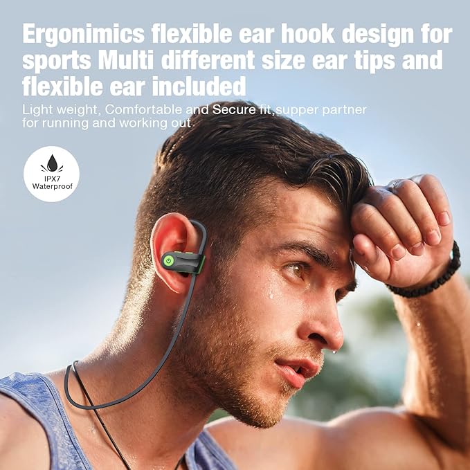 Boean Wireless Headphones Wrokout Headphones Bluetooth 5.3 with IPX7 Rating Workout Running Headphone with 16 Hours Bluetooth Earbuds for Man Women