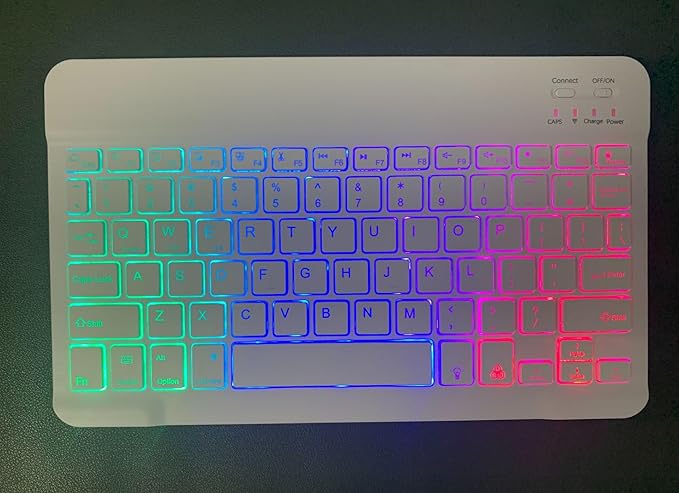 Keyboard Case for Galaxy Tab S10 Plus/S9 Plus/S9 FE Plus/S8 Plus/S7 Plus/S7 FE 12.4 Inch, 7 Color Rainbow Backlight Detachable Magnetic Keyboard Cover with S Pen Holder,Purple