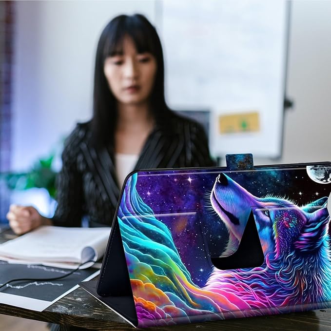 Case for Lenovo Tab P11 Pro Gen 2 11.2" 2022,Mxfdegf 360 Degree Rotating Stand and Magnetic Closure Case for 11.2 inch Lenovo Tab P11 Pro 2nd Generation,Nebula/Galaxy Wolf